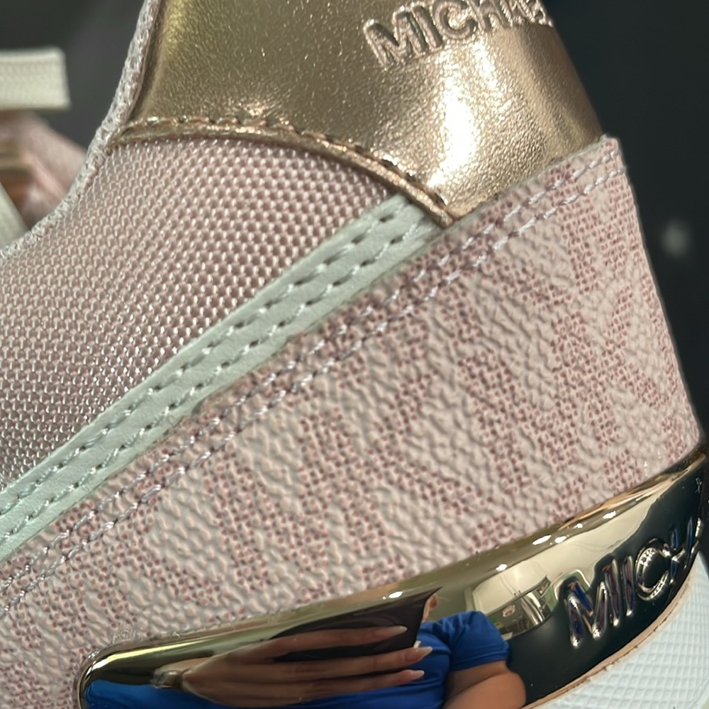 Michael Kors Pink and White Retro Sneakers - Picture 9 of 9